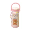High appearance level, large-capacity insulated cup, 316 stainless steel, cute for girls, double-mouthed straw cup, portable insulated water cup Item Picture
